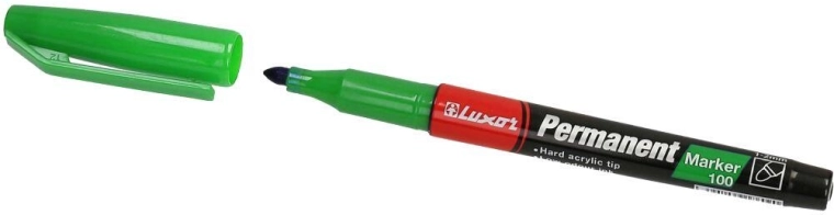 Permanentný popisovač LUXOR 100, zelený, 1–2 mm