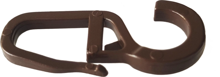 Veľký háčik na záclony, hnedý (10 ks)