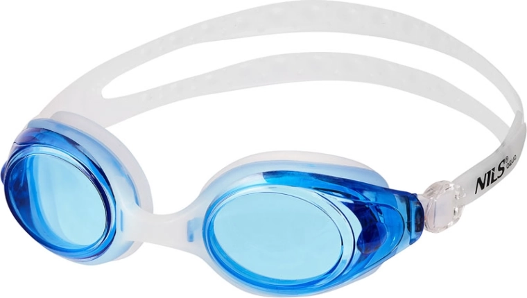 Plavecké okuliare NILS Aqua bielo-modré s anti-fog a UV ochranou