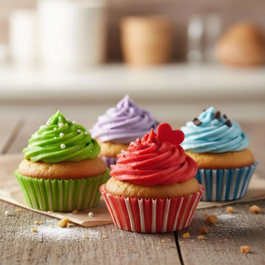 Súprava pruhovaných papierových košíčkov na muffiny