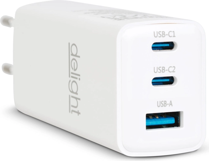 Sieťový adaptér s USB-A 20 W a USB-C PD 45 W, biely