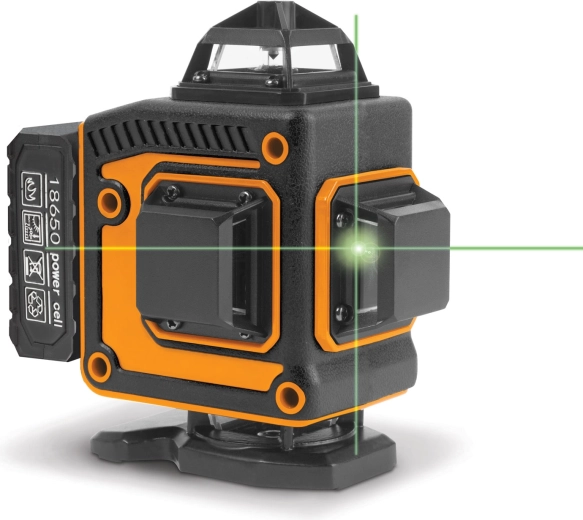 Handy 3D/360° krížový laser so zeleným lúčom a príslušenstvom