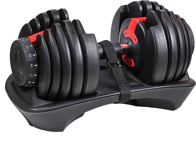 Nastaviteľná jednoručná činka s rýchlou voľbou záťaže 24 kg