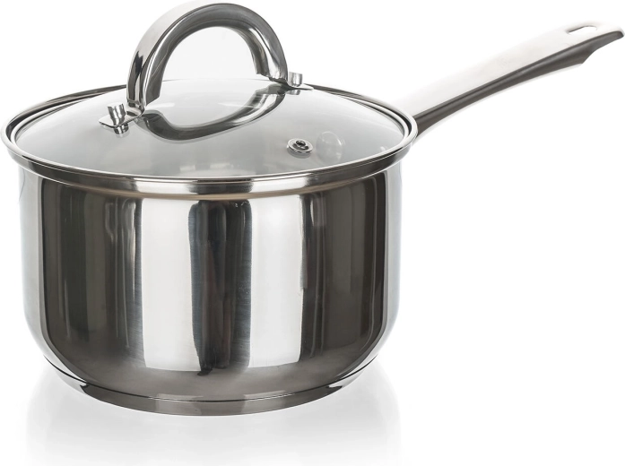 Nerezový rajnák so sklenenou pokrievkou 16 cm 1,9 l CUISINO