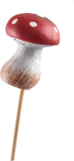 Keramický dekoratívny zápich muchotrávka 6 cm