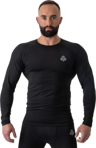 Pánsky kompresný rashguard DBX Bushido RSL Black s dlhým rukávom – S