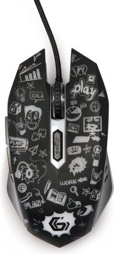Optická LED myš so 6 tlačidlami USB čierna - 1 kus