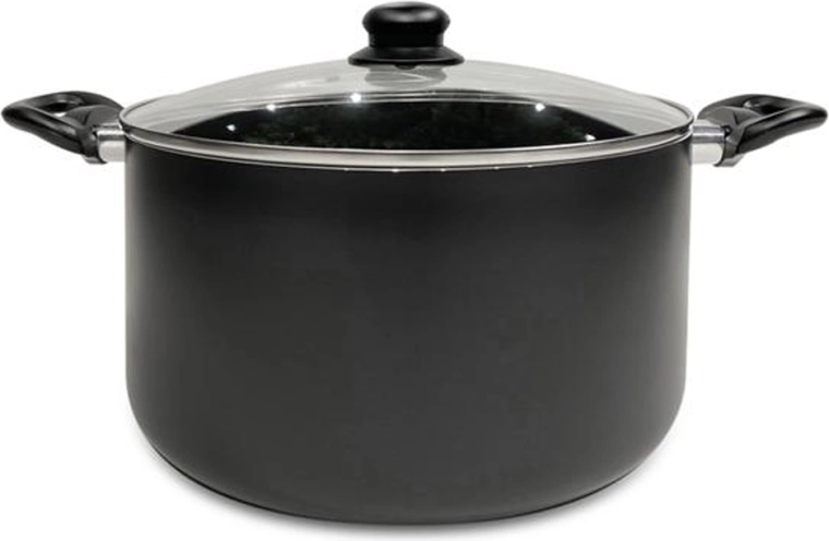 Hrnček so sklenenou pokrievkou Kitchisimo Nero 24 cm, 5,5 l
