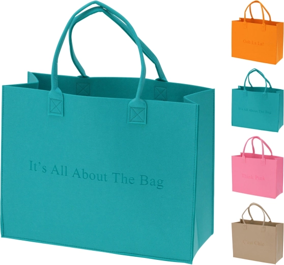 Plstená nákupná taška 44 × 34 × 18 cm, 3 mm, mix farieb