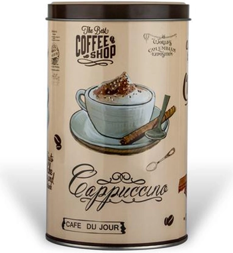 Guľatá plechová dóza Café du Jour 11 × 11 × 18,2 cm