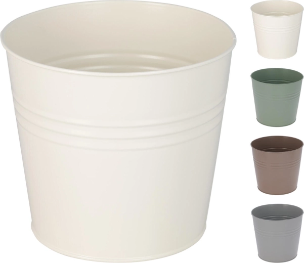 Dekoračný kovový kvetináč 13 cm – mix farieb