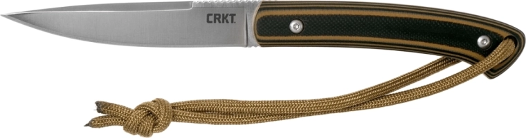 CRKT Biwa hnedo‑čierny outdoorový nôž 7,7 cm s puzdrom