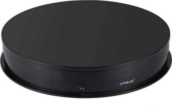 Elektrický otočný stolček Puluz s displejom 30 cm USB čierny