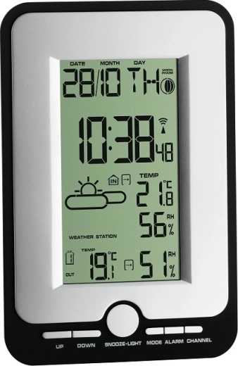 Bezdrôtová meteorologická stanica TFA Multy, čierno‑strieborná