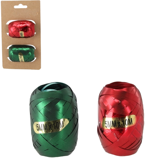 Sada darčekových stúh 5 mm × 10 m – červená a zelená