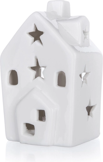 Porcelánový LED domček s bielym svetlom