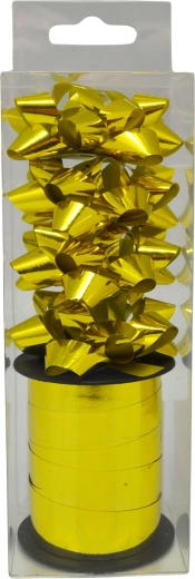 Sada darčekových mašíc metalická zlatá, 2 ks (šírka 6 mm)