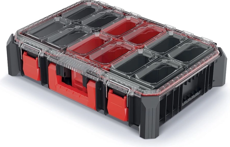 modulárny plastový organizér na náradie MSX 54,3 × 36,8 × 12,6 cm, čierny