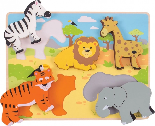 Vkladacie puzzle safari Bigjigs Toys