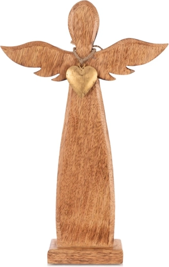 Drevená figúrka anjela z mangového dreva 42 cm