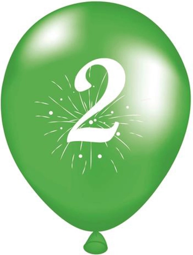 Balóniky s číslicou 2, 5 ks, latexové