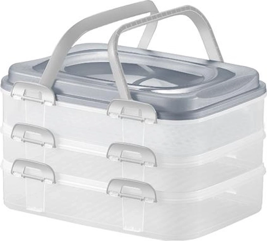 Plastový piknikový box s 3 poschodiami 40 × 30 × 24 cm