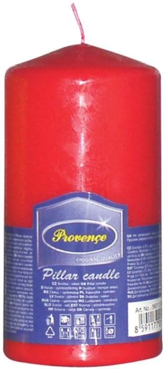 Parafínová sviečka valec červená 6,3 × 12,5 cm