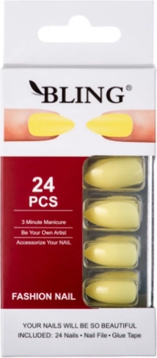 Umelé nechty, BLING Fashion Nail Tips (24 ks) - žlté