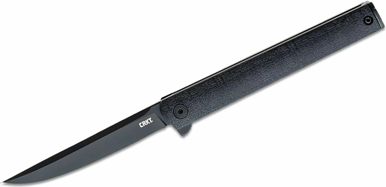 Vreckový nôž CRKT CEO Flipper Black, celkom čierny, čepeľ 8,5 cm, GRN