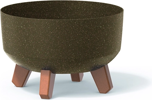 Kvetináč na nožkách Gracia Low Eco Wood 28,5 cm – kávová