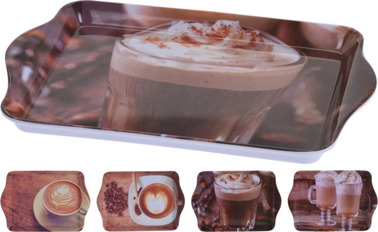 Melamínový podnos Káva 21 × 14,3 × 2 cm, mix dekorov