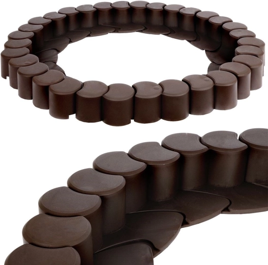 Záhradná plastová palisáda hnedá 4,1 m – 32 dielov