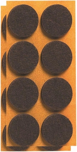 Filcové samolepiace podložky pod nábytok 20 mm, hnedé (24 ks)