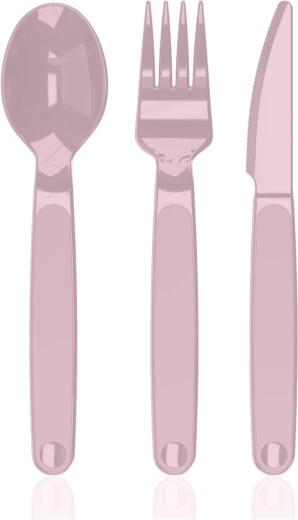 Súprava plastových príborov 3 ks CULINARIA ružová