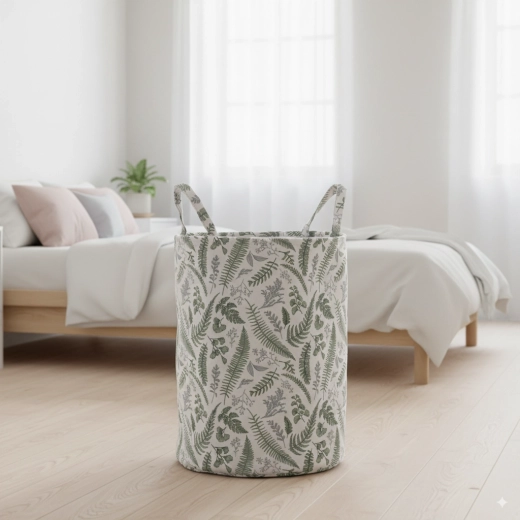 Textilný kôš na bielizeň a hračky s listovým motívom 38 × 50 cm