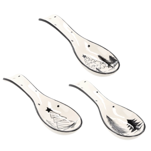 Keramická podložka pod lyžicu v tvare vianočného stromčeka