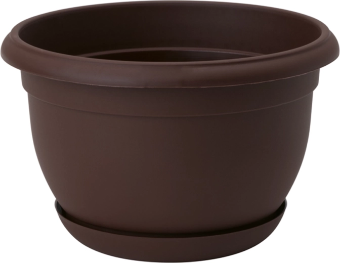 Hnedý kvetináč Malta 24 cm s podmiskou