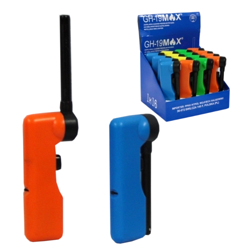 Skladací plniteľný piezo zapaľovač s otočnou hlavou 11–19 cm