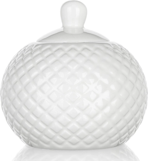 Keramická cukornička Diamond 11 cm, biela