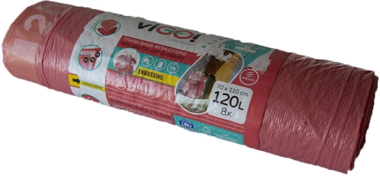 Sťahovacie vrecká na odpad 120 l s vôňou malín 4 Seasons, 70 × 110 cm, 8 ks