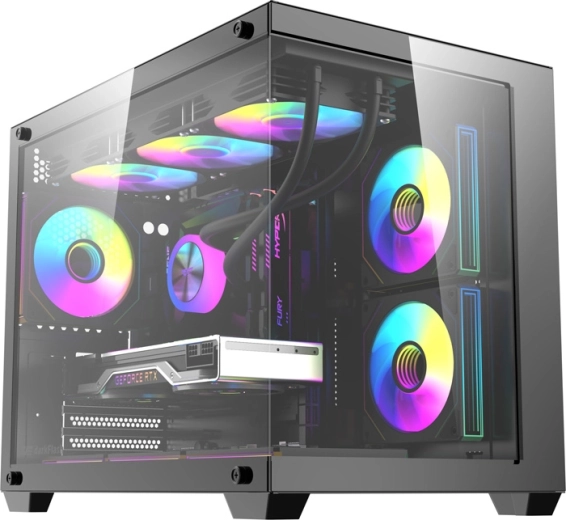 Počítačová skriňa DarkFlash B275 Pro čierna so 6 ventilátormi