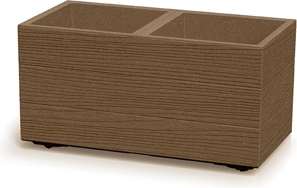 Kvetináč Madera Case Eco Wood hnedý – modulárny truhlík s dekorom dreva