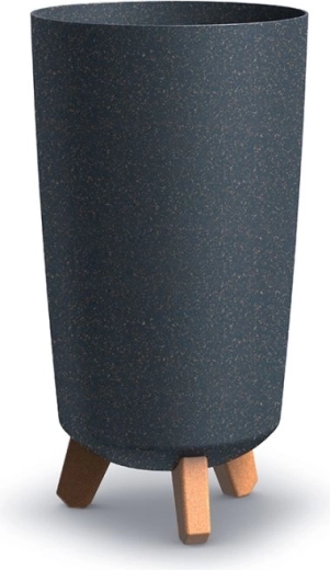 Kvetináč Gracia Tubus Slim Eco Wood 19,5 cm antracit