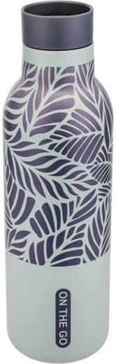 Termoska Kitchisimo 450 ml sivá s motívom lístkov