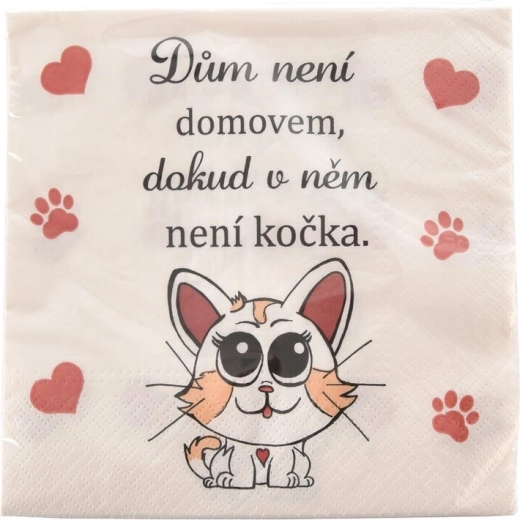 Obrúsky Cat home 33 × 33 cm, 20 ks