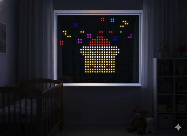 Smart LED svetelná záclona 400 RGB multicolor 2 × 2 m s ovládačom na vnútorné aj vonkajšie použitie