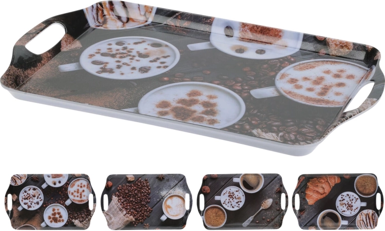 Melamínový podnos Káva 38 × 23 cm – mix dekorov