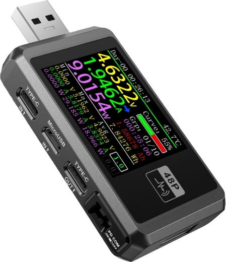 Tester USB portov FNIRSI FNB48P čierny