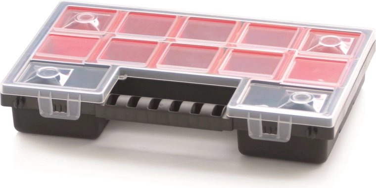 Plastový organizér NORB 287×186×50 mm s 12 vyberateľnými priehradkami