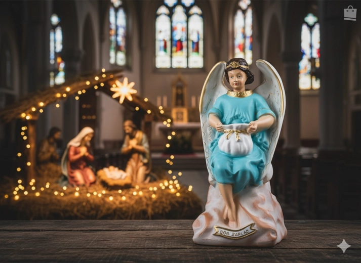 Anjel – pokladnička z polyresinu 38 cm